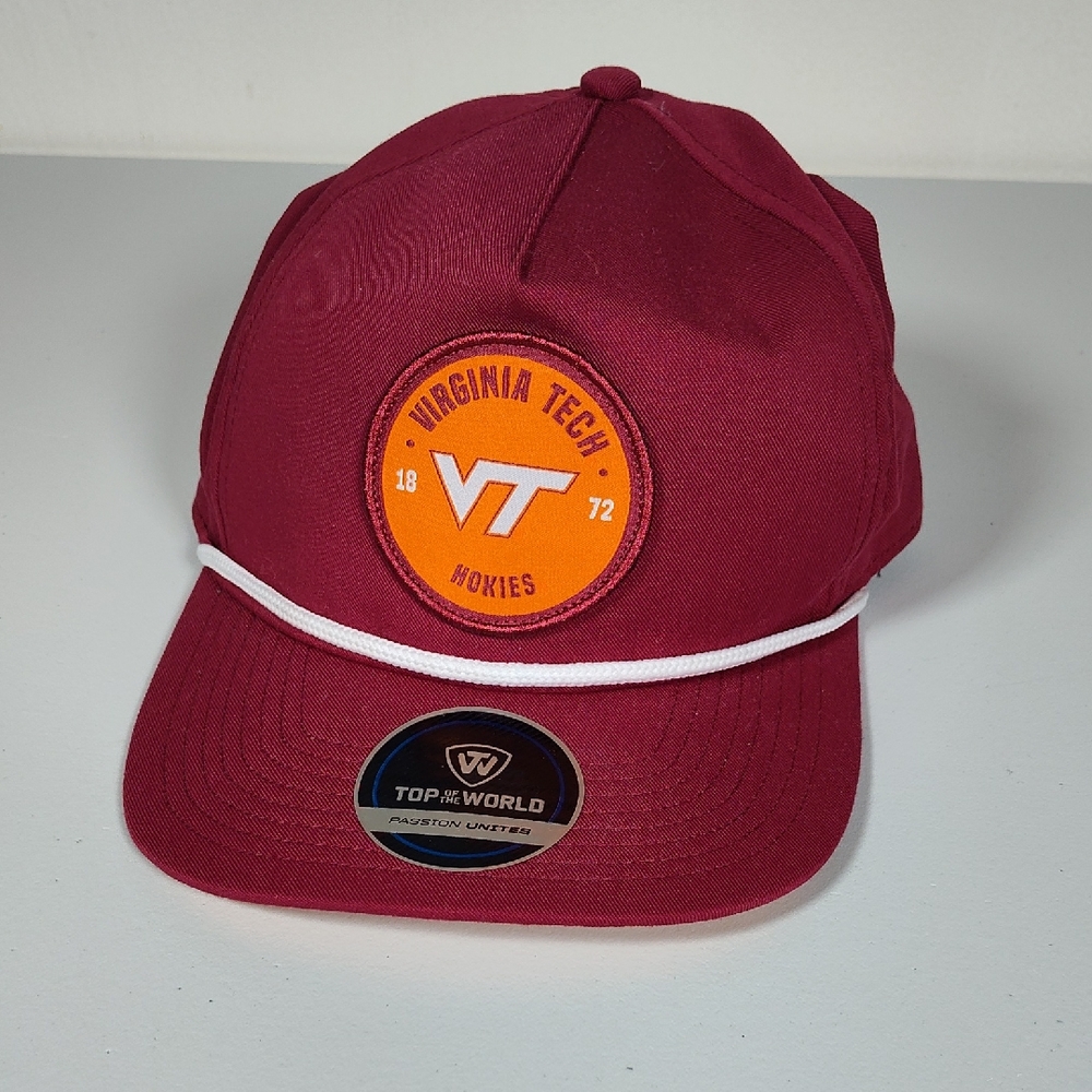 NWT Men's Top of the World Maroon Virginia Tech‎ Hokies Bank Hat